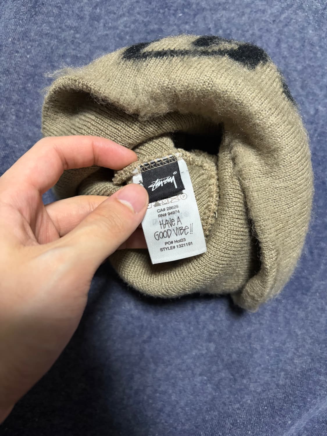 스투시 브러쉬드 아웃 스탁 스컬캡 비니 샌드 상품이미지3