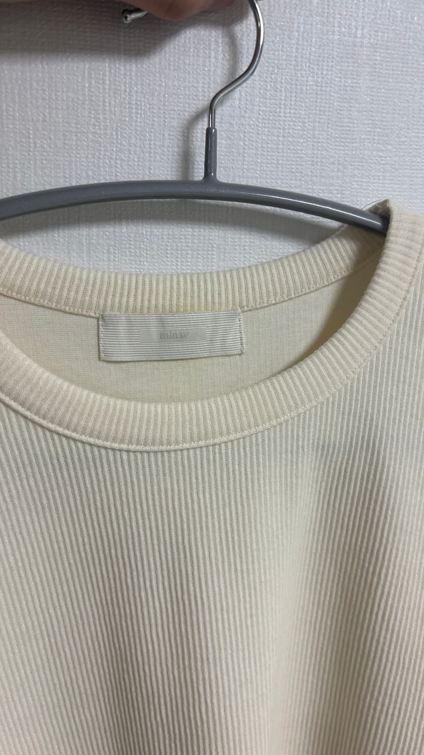 미나브 골지 크롭 롱 슬리브 [아이보리] 상품이미지3