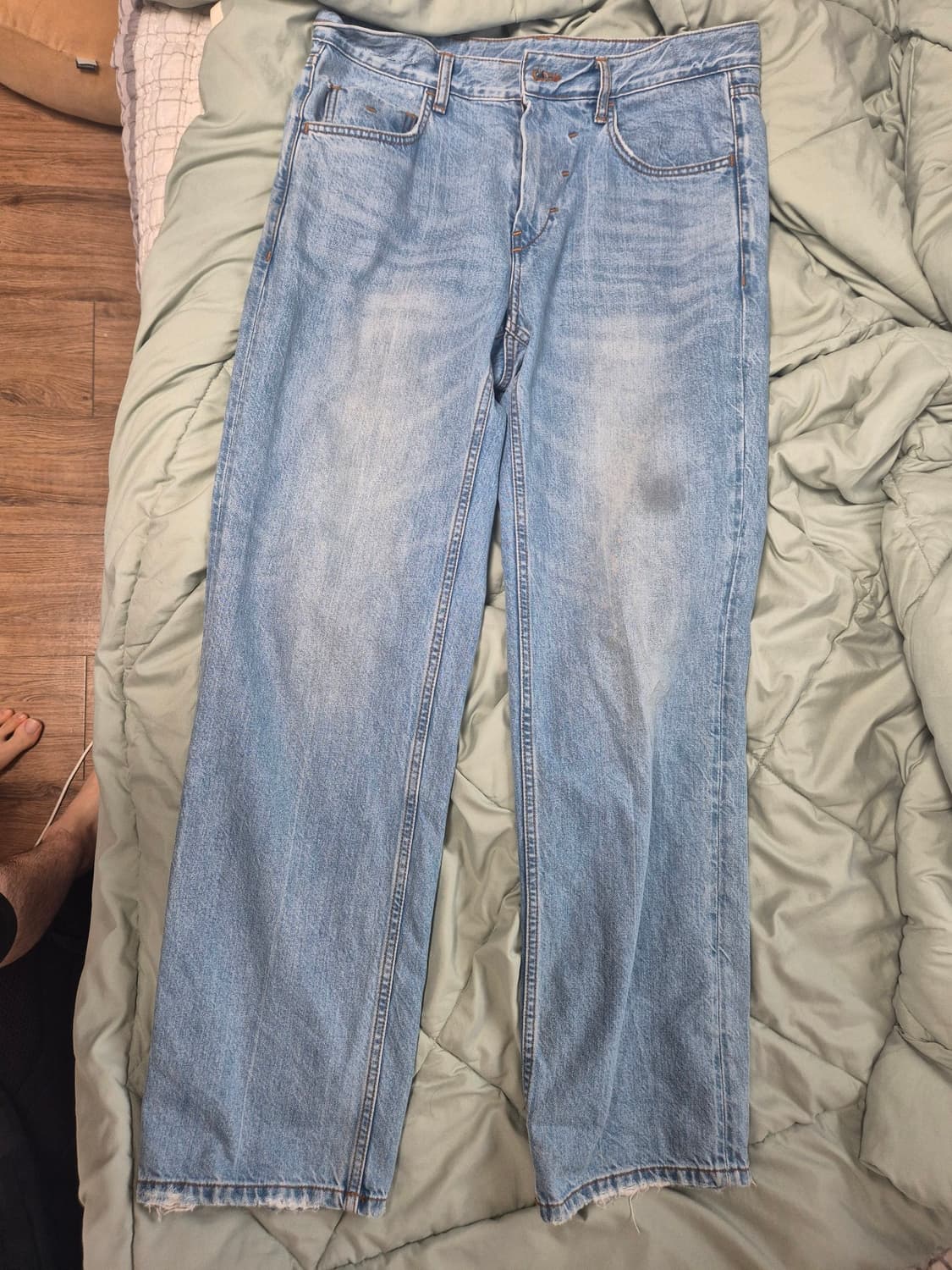 E01 DENIM PANTS 워시드 블루 상품이미지4