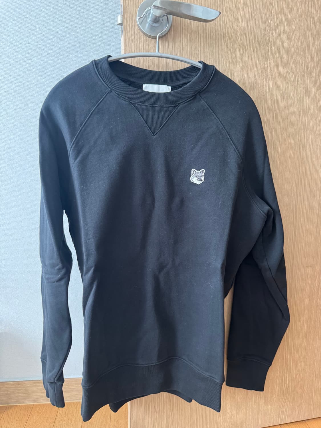 메종 키츠네 그레이 폭스 헤드 패치 클래식 스웨트셔츠 블랙 상품이미지1