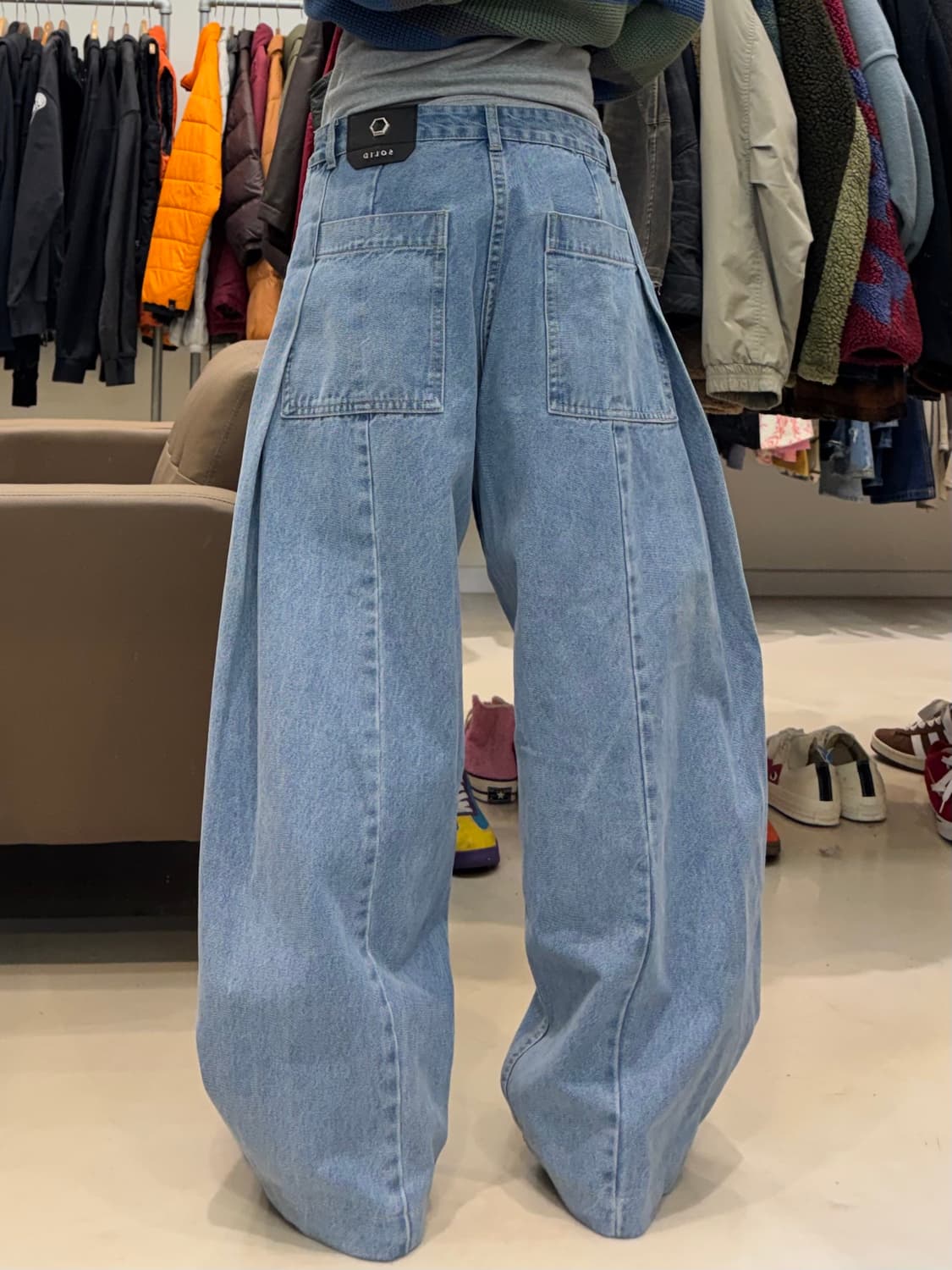 24ss 솔리드옴므 벌룬 데님팬츠 상품이미지7