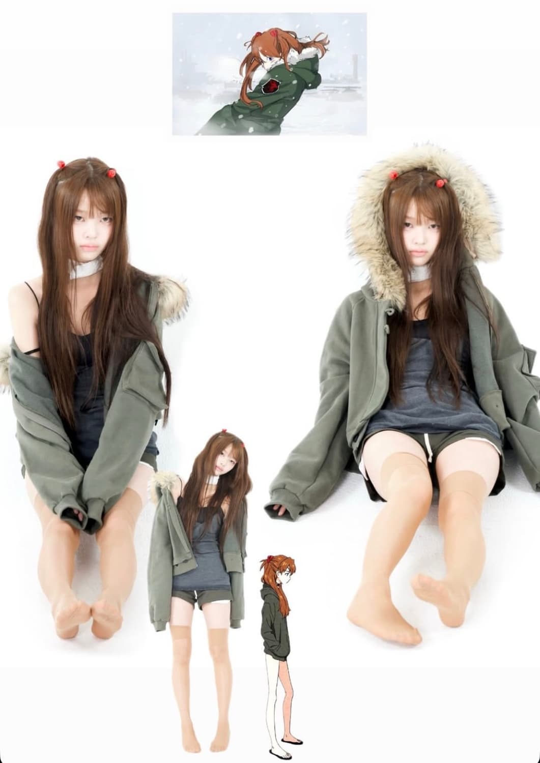 오스하이 투웨이 퍼 후드집업 카키 상품이미지1