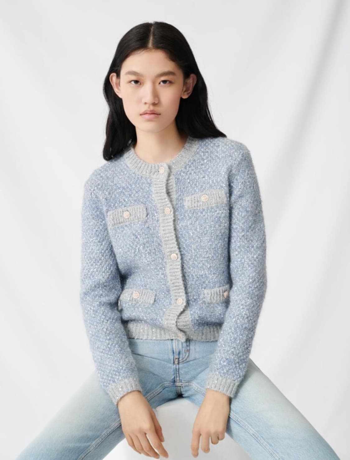 마쥬 루렉스 가디건 스카이블루 상품이미지1