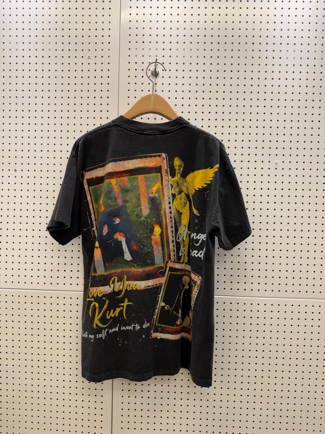 너바나 커트 코베인 그래픽 밴드 반팔 티셔츠 U1683 상품이미지3