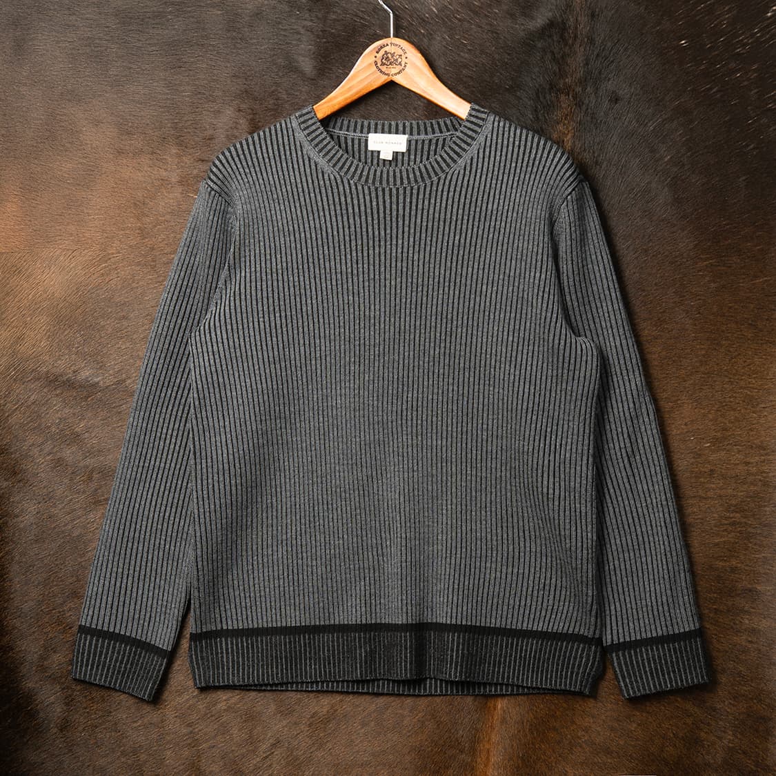 [100] 클럽모나코 메리노 울 니트 챠콜 그레이  상품이미지1