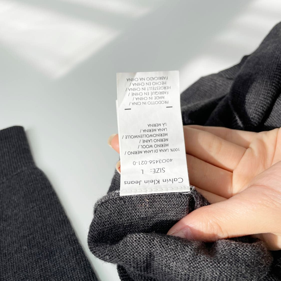 D2 캘빈클라인 메리노 울 브이넥 니트 105-110사이즈 상품이미지5