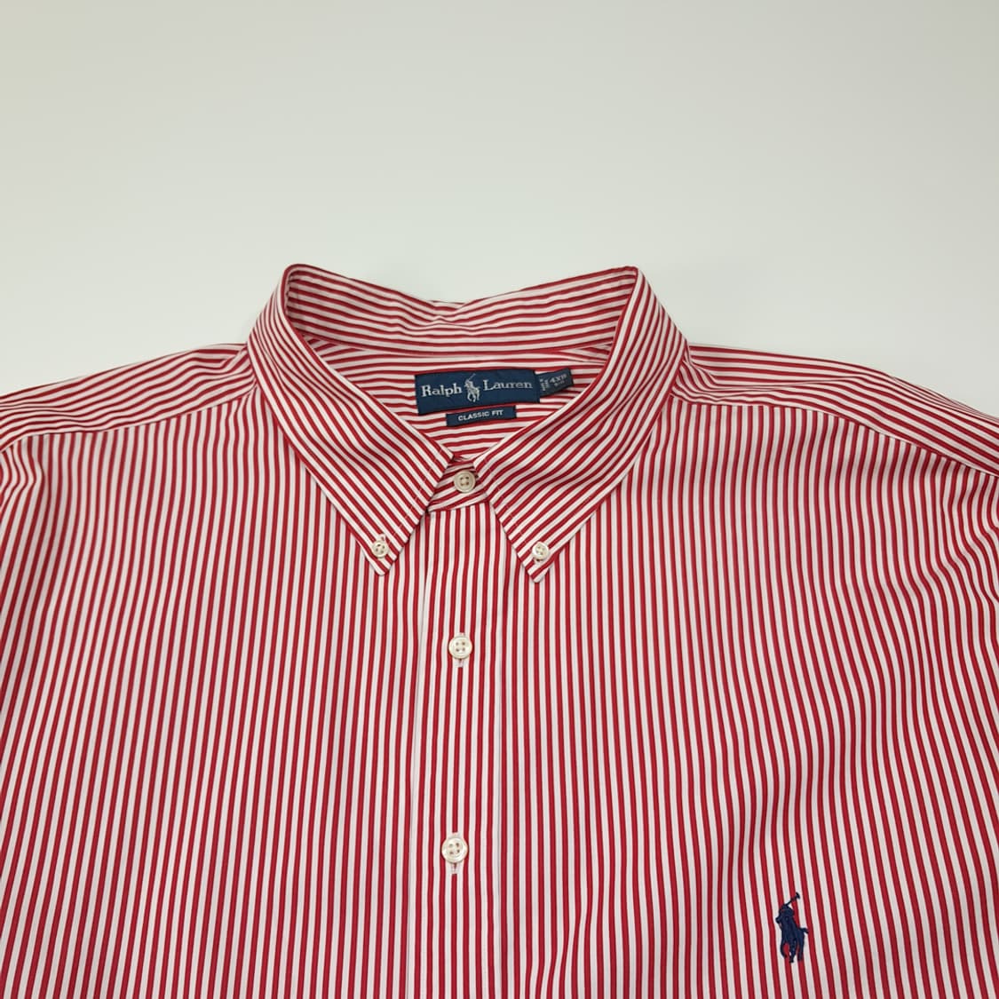 CL854 4XB 폴로 00s 박스핏 레드 스트라이프 셔츠 남방 상품이미지2