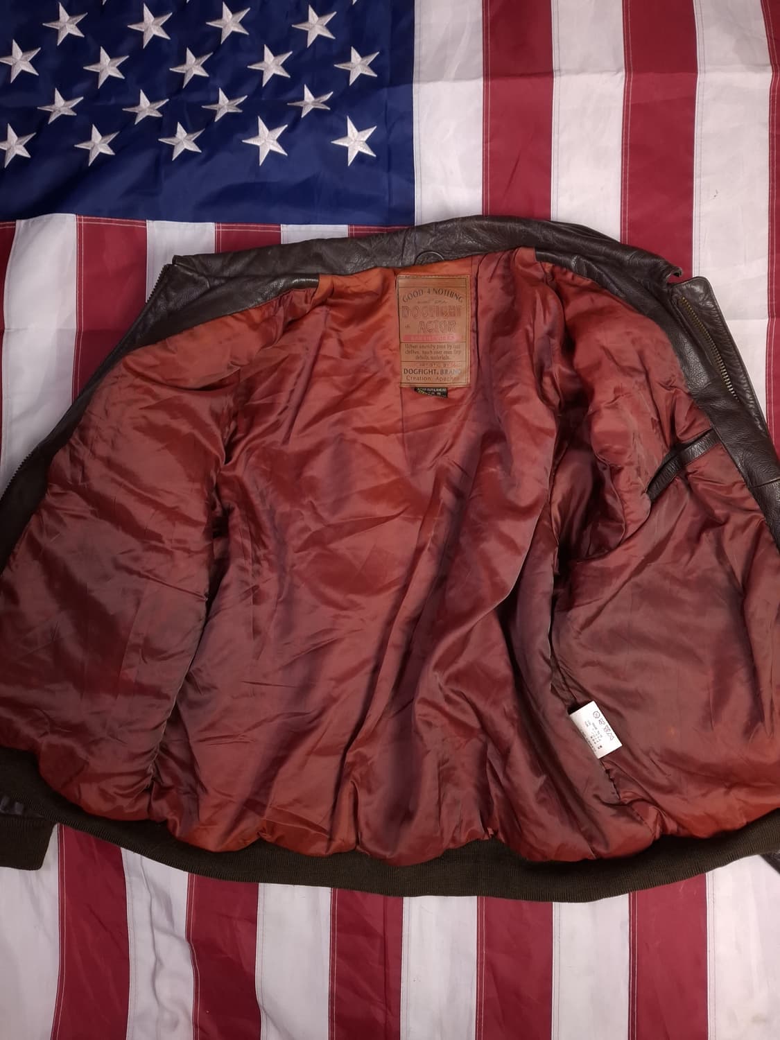 오리지날 90's 일본판 도그파이터 A-2 미공군 리얼레더 항공자켓 상품이미지8