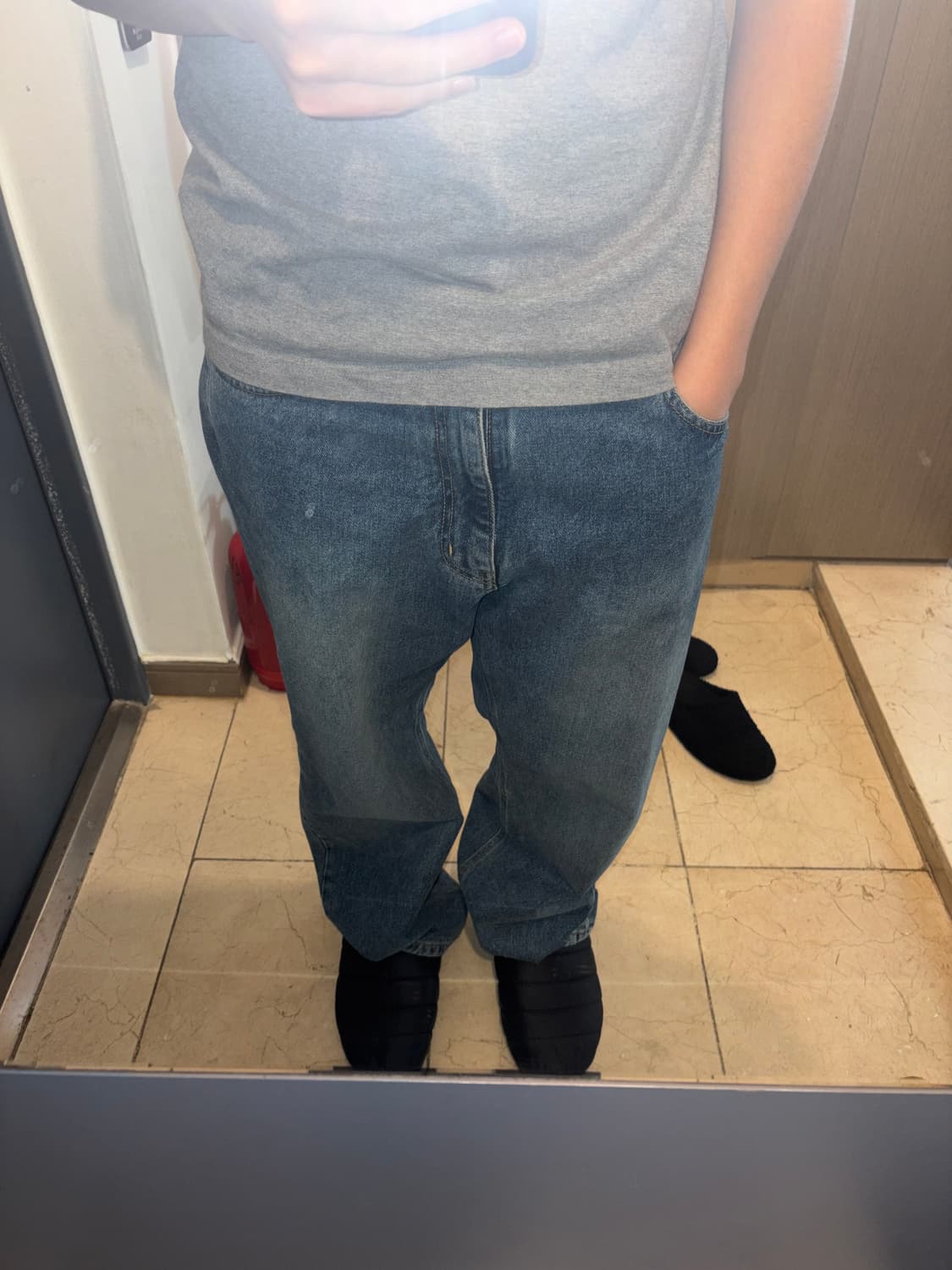 로드존 그레이 데님팬츠 L 상품이미지1