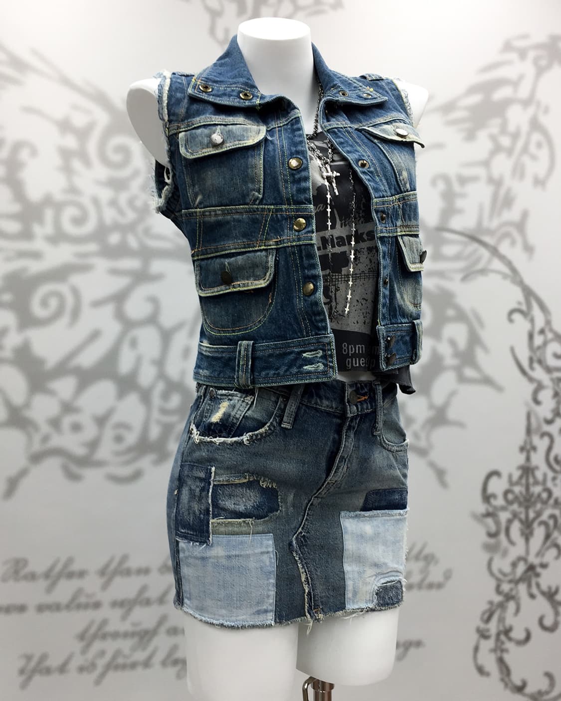 Y2K denim vest 상품이미지3