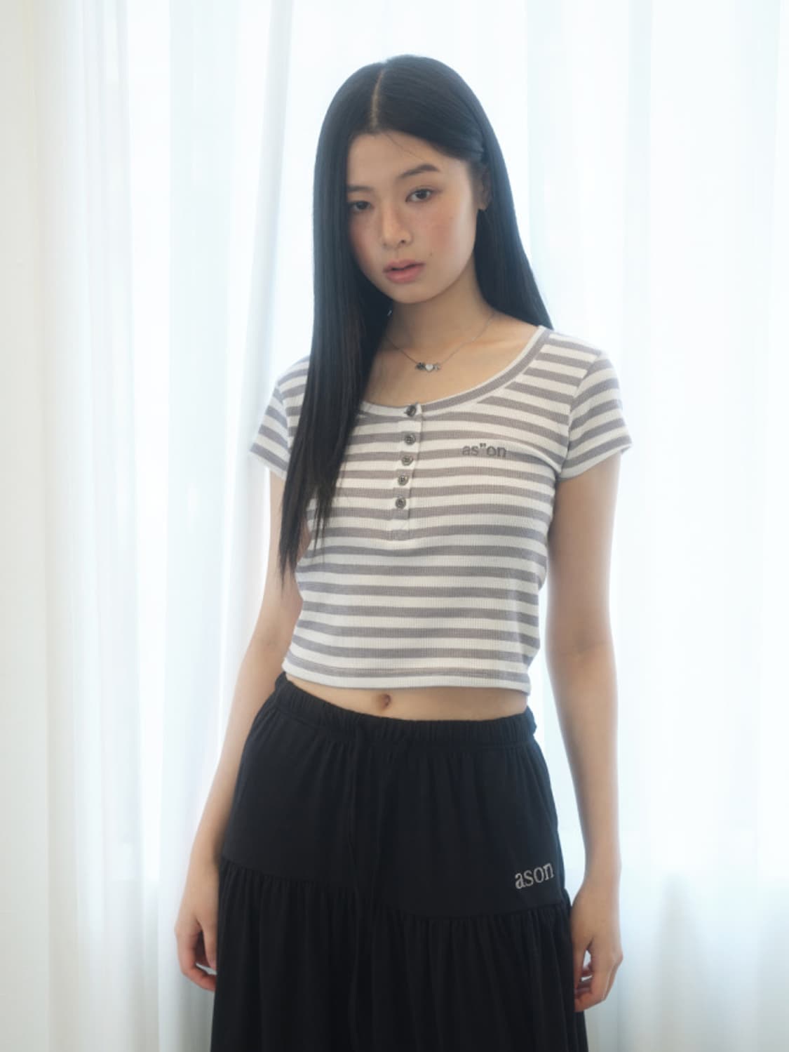 COBY TEE / STRIPE GRAY 상품이미지1