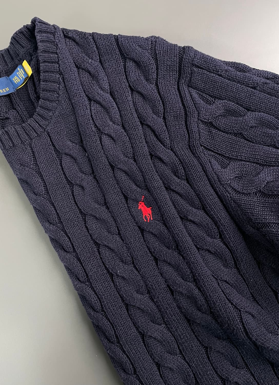 [XXL] 폴로 랄프로렌 코튼 케이블 꽈배기 니트 스웨터 QR인증 상품이미지3