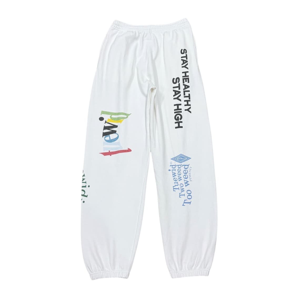TUEWID 트위드 블랑크 거즈 타투 스웻 조거 팬츠 화이트 2 상품이미지3