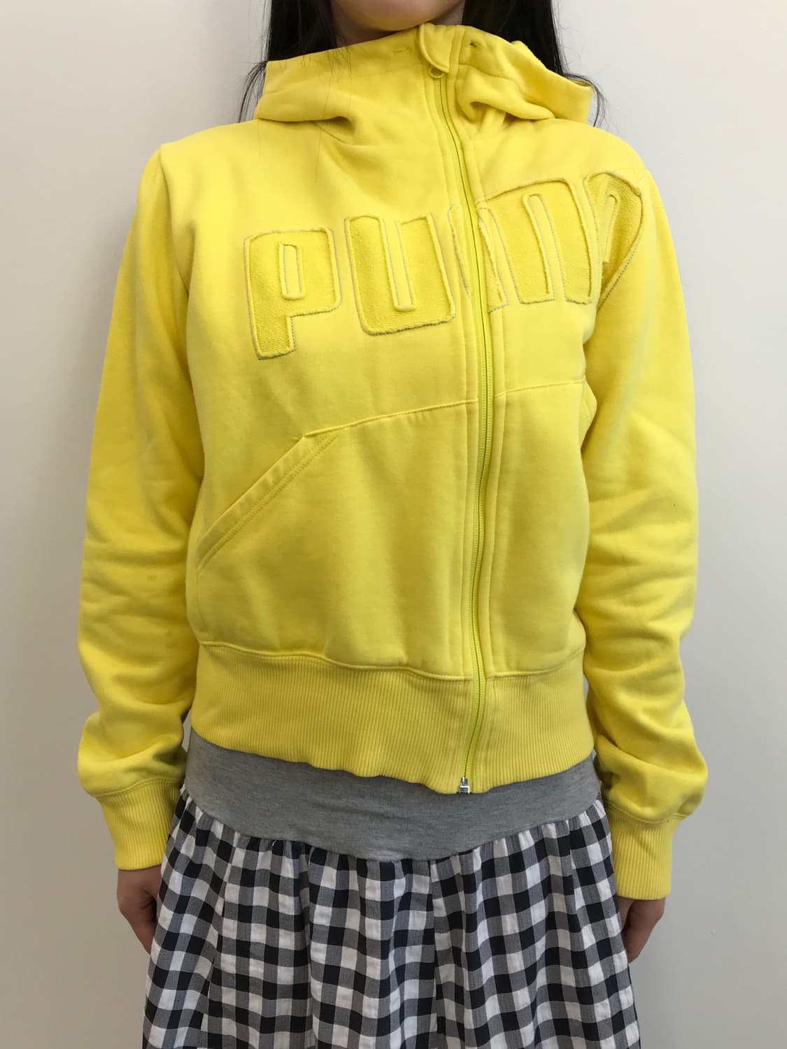 Puma Yellow Spellout Logo Zip Up Hoodie 상품이미지3