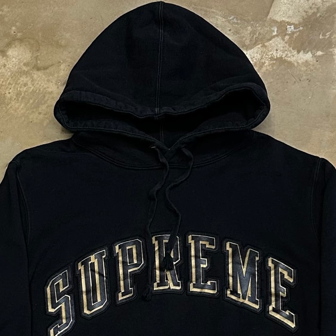 M 슈프림 15ss 크롬 아치 로고 블랙 후드티 상품이미지1