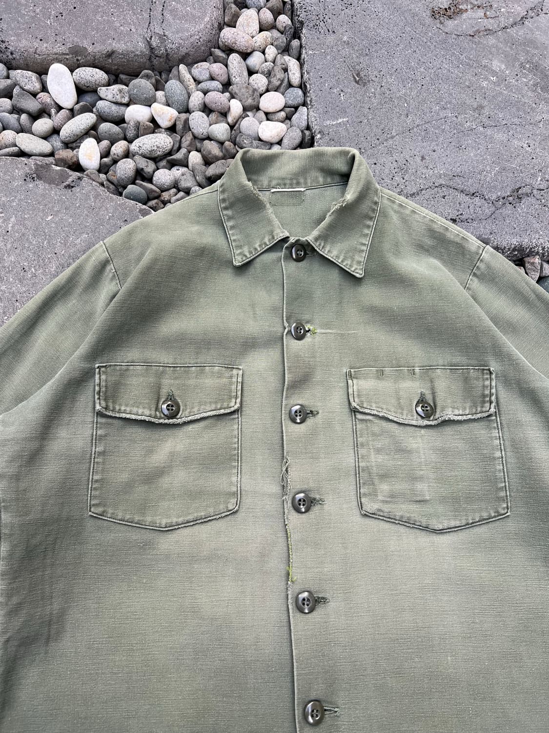 OLD DISTRESSED US ARMY OG-107 밀리터리셔츠자켓 상품이미지3