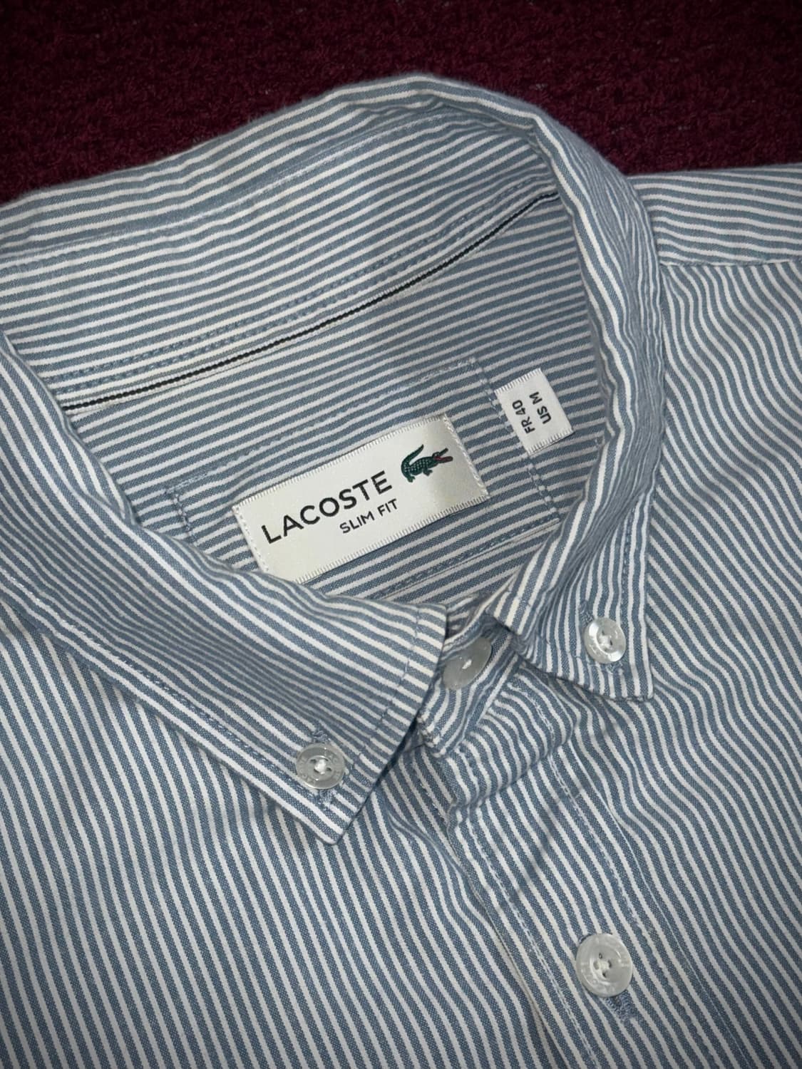 라코스테 슬림핏 스트라이프 셔츠 US M 상품이미지6