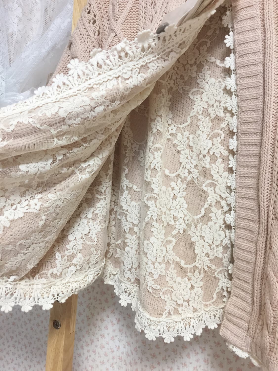 (새상품)빈티지 모리걸 어스뮤직 레이스 후드 케이프 상품이미지6