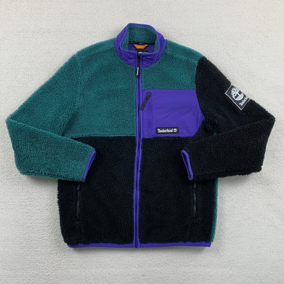 팀버랜드 패치로고 컬러블록 플리스 집업 상품이미지1