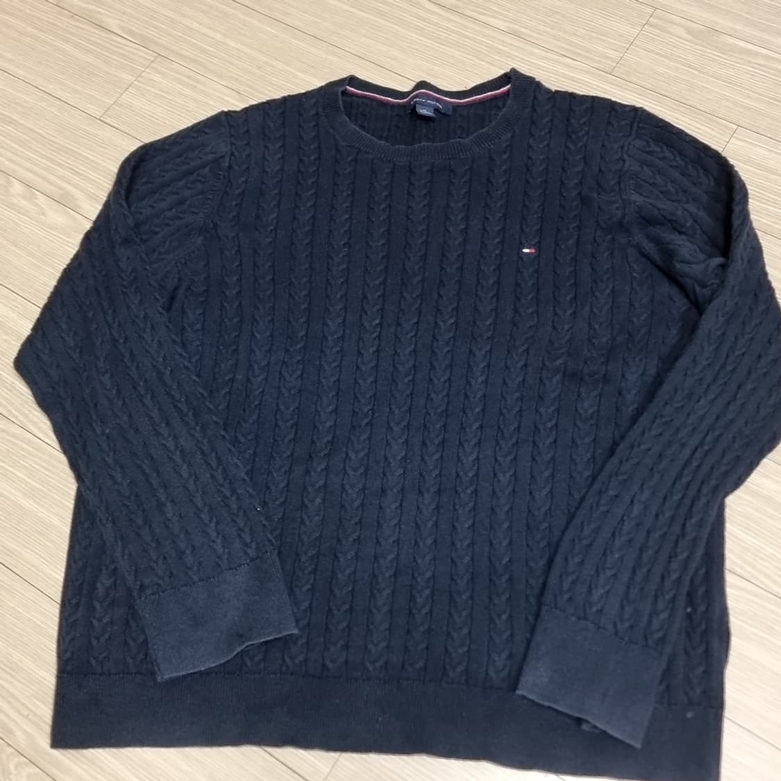 미제 타미힐피거 네이비 꽈배기 니트(100) 상품이미지1