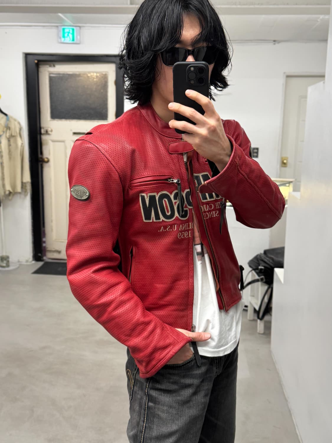 SIMPSON 레더 레이싱 자켓 상품이미지6