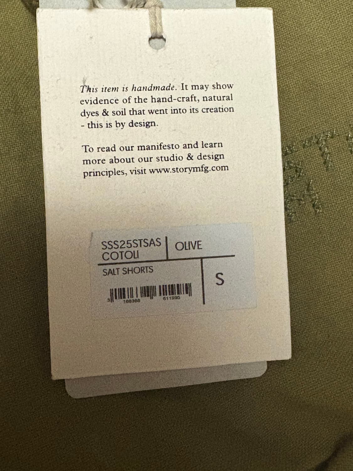 story mfg 솔트 반바지 카키 s사이즈 새상품 상품이미지4