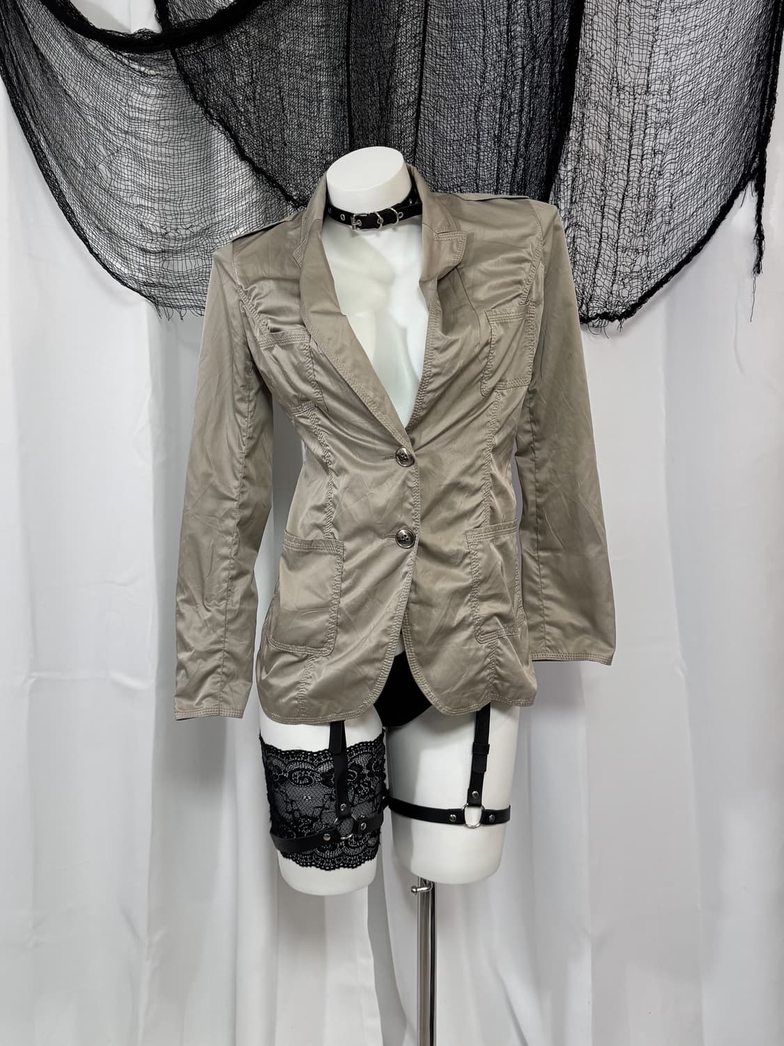 beige shirring jacket 상품이미지2