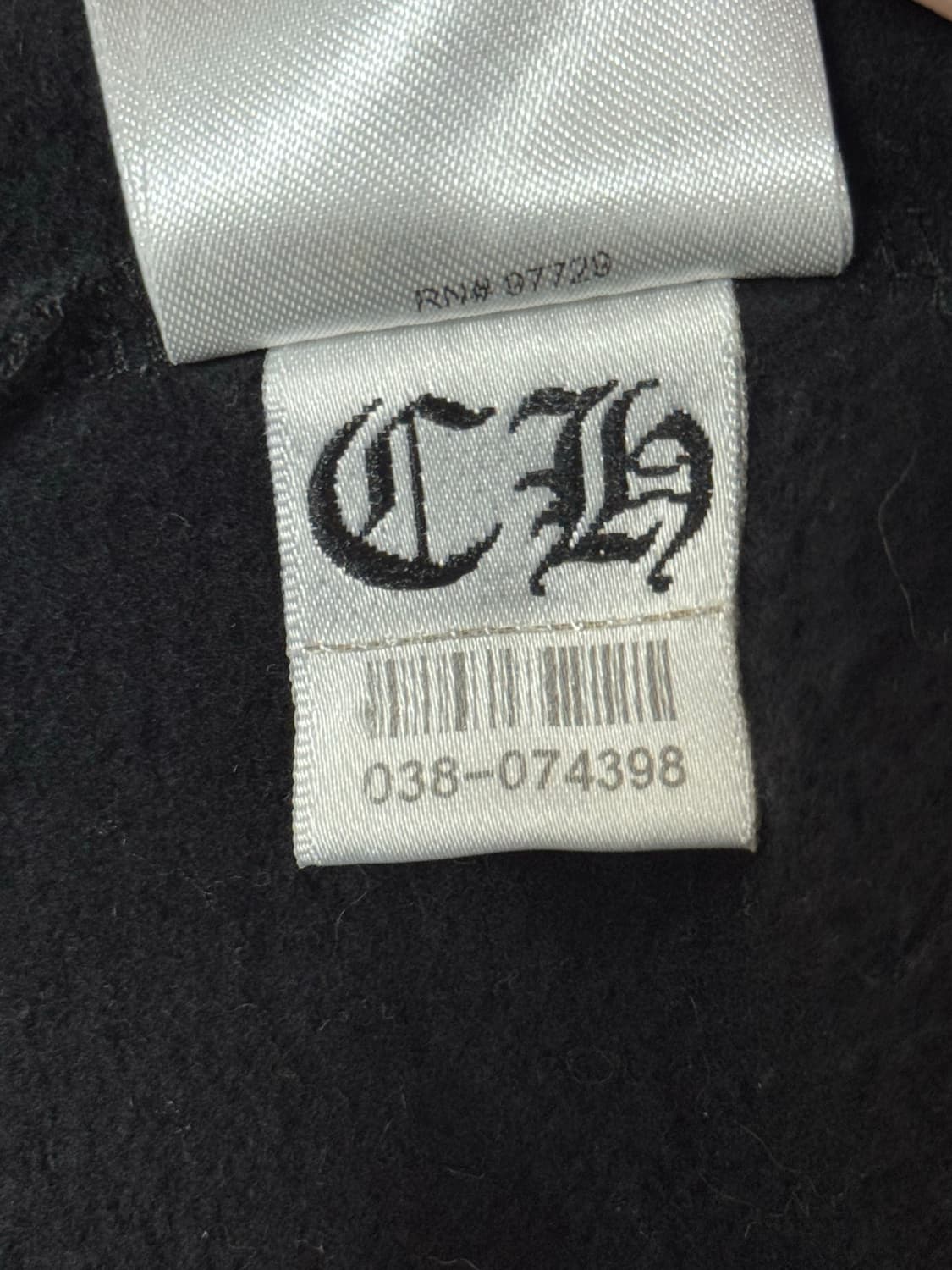 크림발 크롬하츠 홀스슈 플로랄 플리스 퍽유 집업 후드 블랙 M 상품이미지9