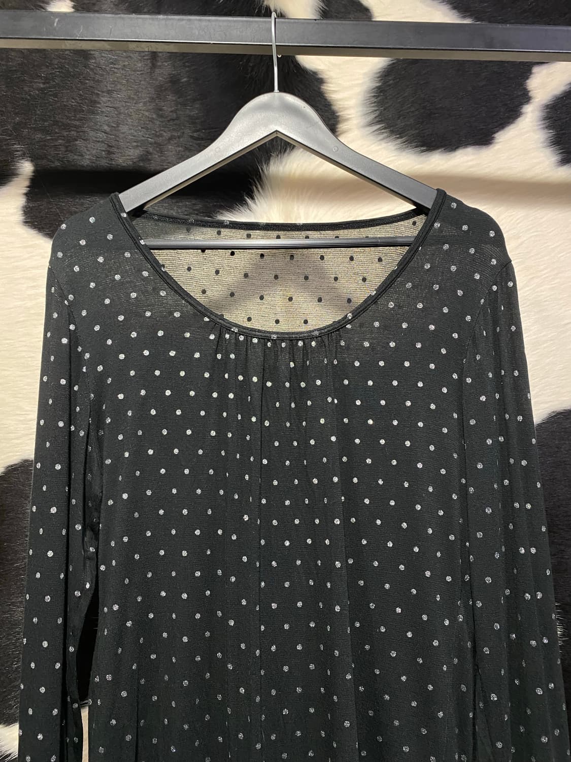 Japanese vtg 글리터 도트 롱슬리브 상품이미지2