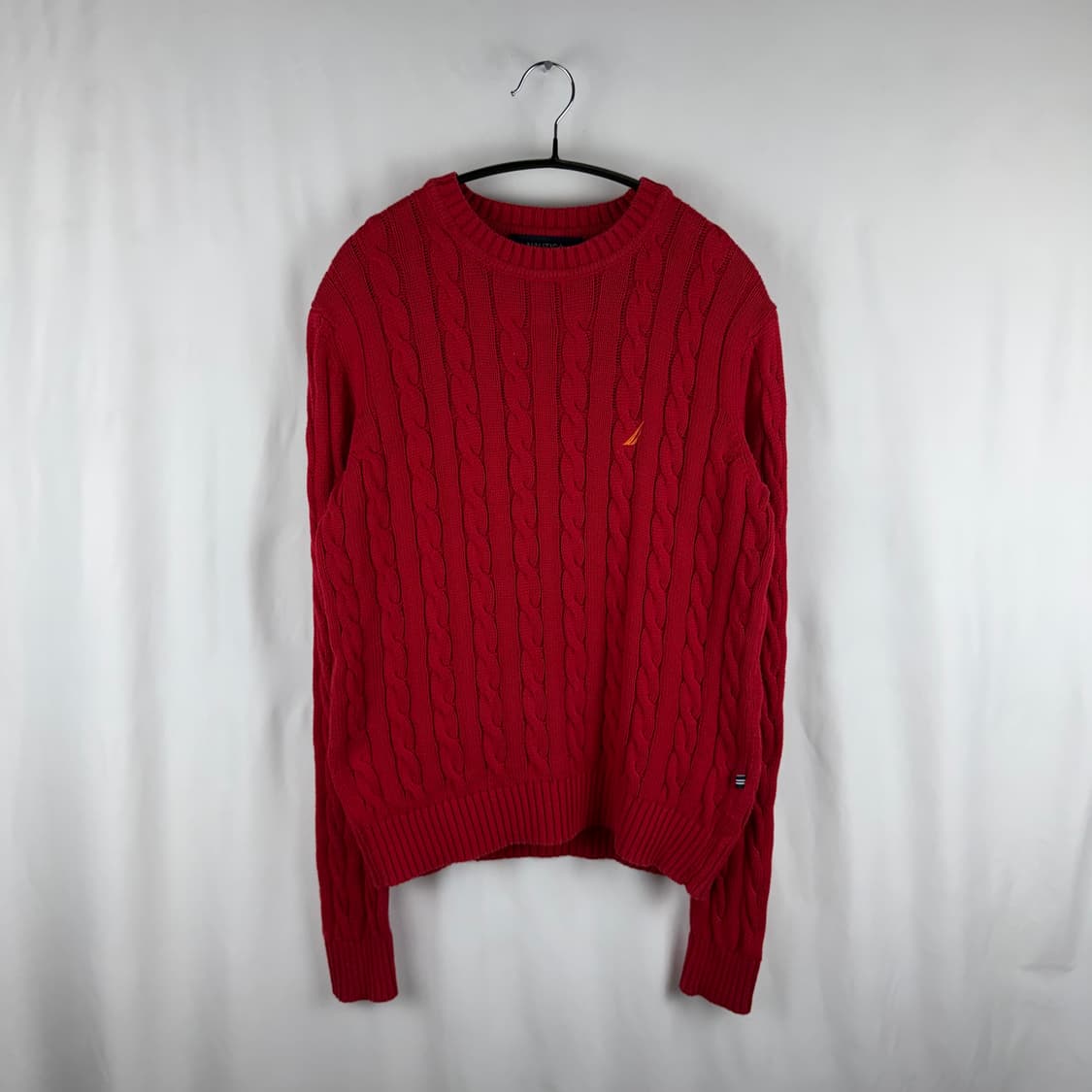 M) 노티카 케이블 꽈배기 니트 레드 상품이미지2