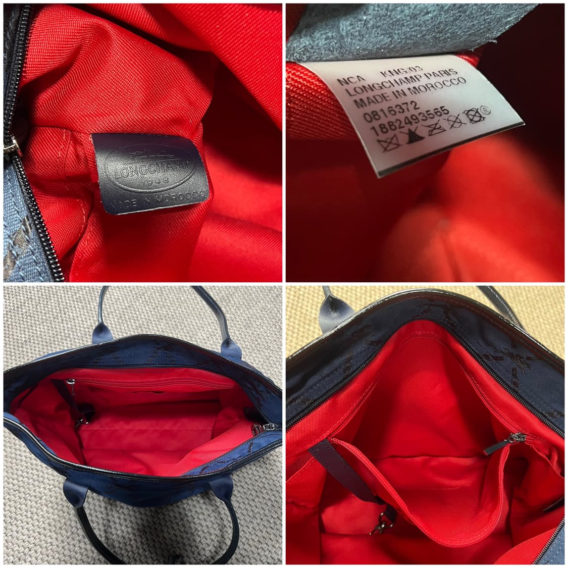 롱샴 로고 패턴 토트백 네이비 상품이미지9