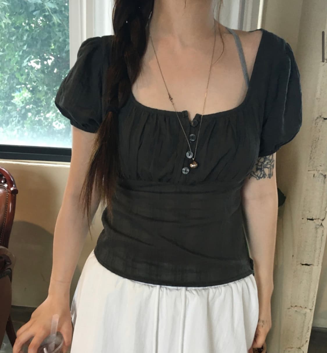 아워캐비넷 selena puff blouse 블라우스 새상품 상품이미지3
