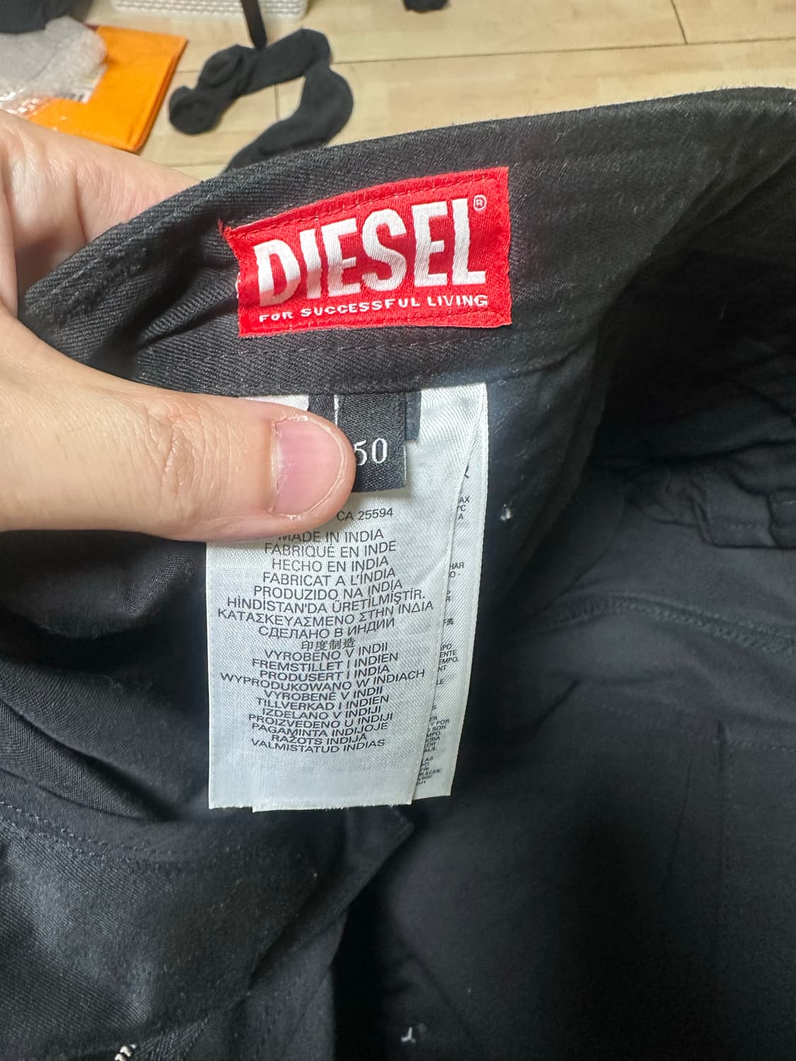 디젤 P-베크 바이커 팬츠 블랙 50 상품이미지4