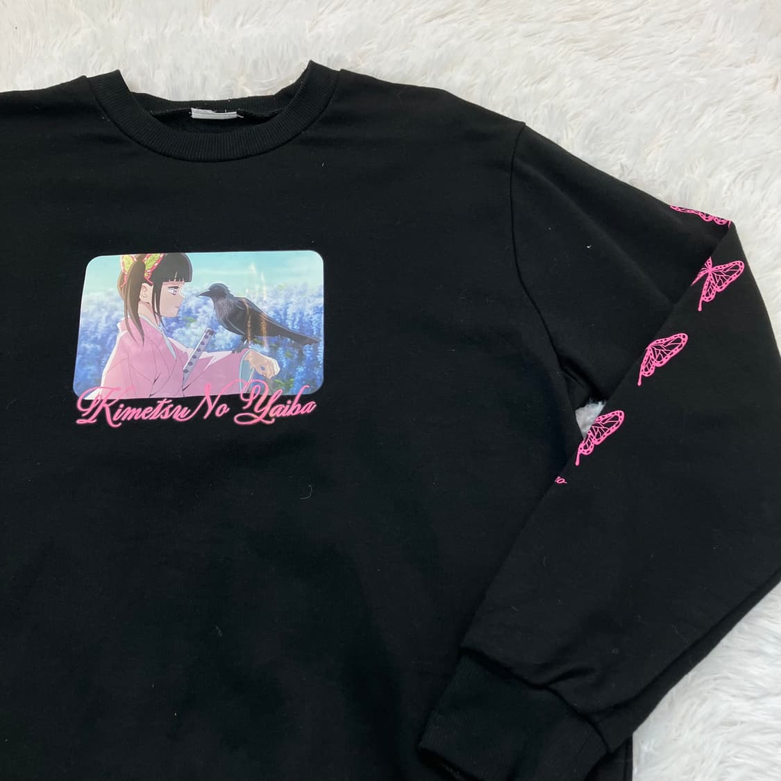 빈티지 블랙 귀멸의 칼날 맨투맨 y2k 스트릿 갸루 펑키 일본빈티지732 상품이미지4