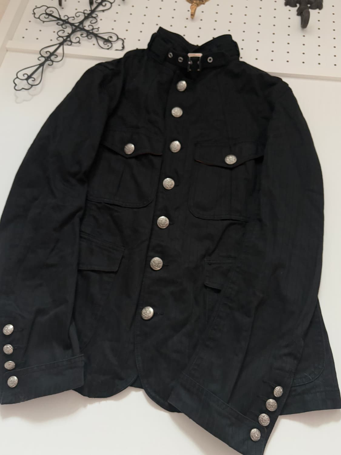 Black Neck Buckle Detail Jacket 상품이미지2