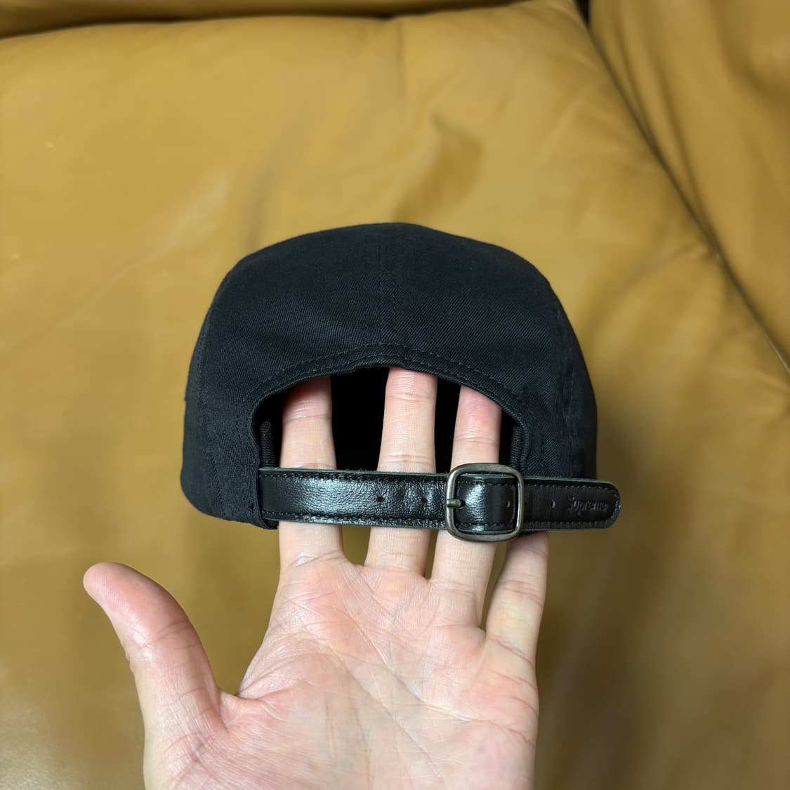 Supreme 슈프림 블랙 캠프캡 모자 (Washed Black) 상품이미지7