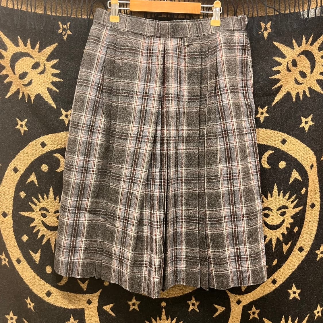 빈티지 모리 하이틴 핀턱 플리츠 체크 미디스커트 K0028 상품이미지3