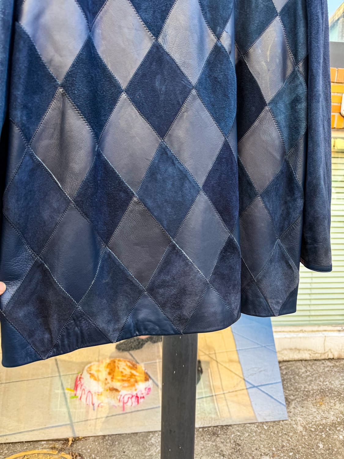 Diamond Patchwork Leather Jacket  상품이미지8