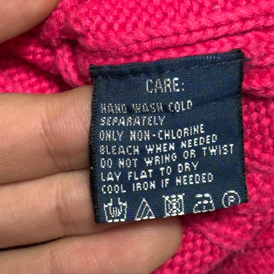 S 폴로랄프로렌 여성용 브이넥 케이블 핑크 니트 상품이미지5