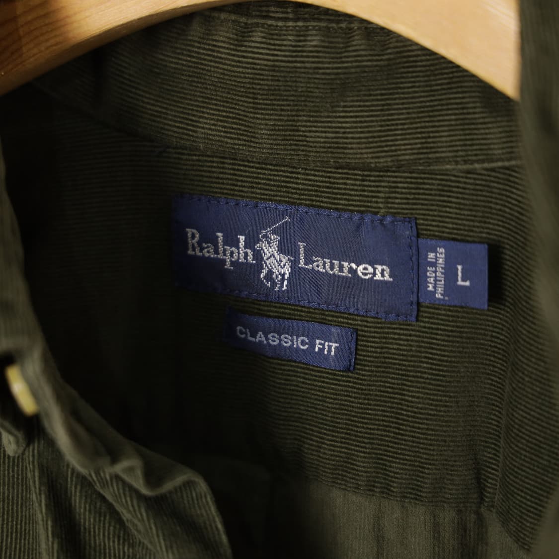 폴로 클래식핏 코듀로이 카키 셔츠 상품이미지5