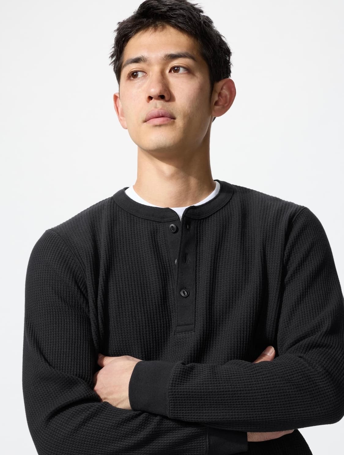 유니클로 와플 헨리넥 L 상품이미지2