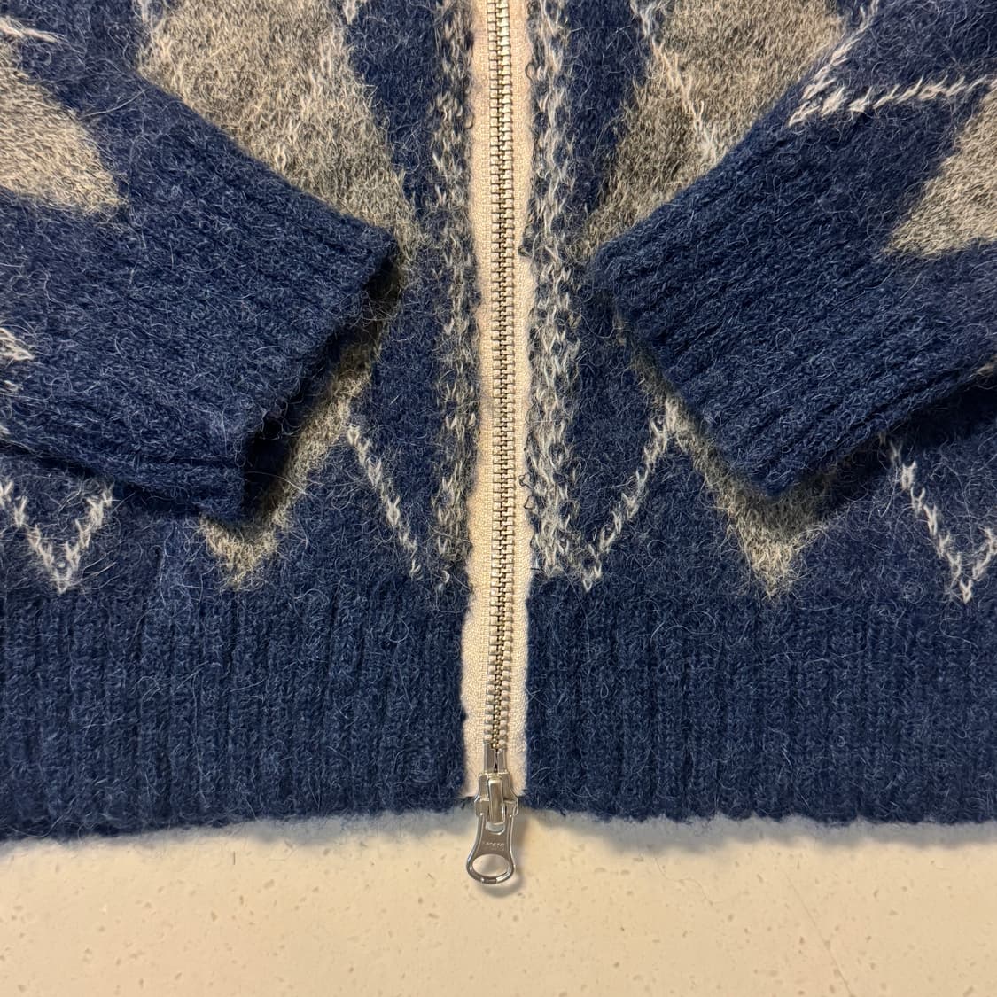 gimaguas 기마구아스 앨리스 아가일 집업 니트 가디건 자켓 XS 상품이미지9