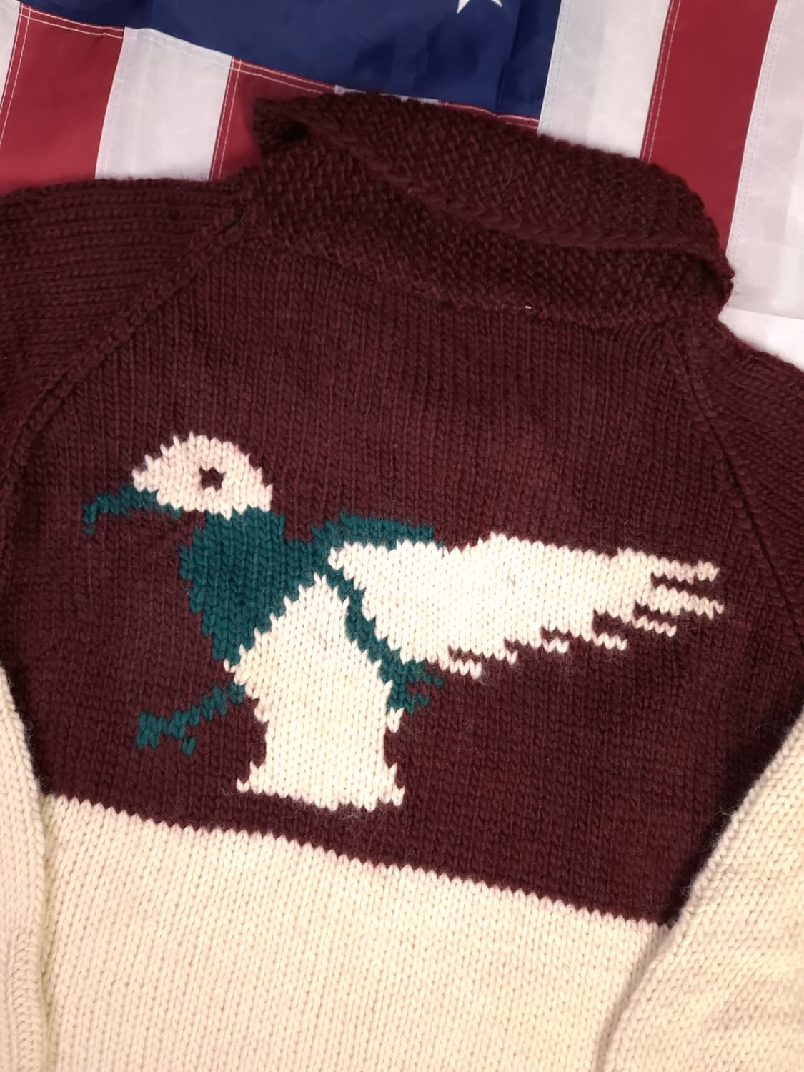 특A 오리지날 80's 일본판 컬럼비아 청둥오리 울 코위찬 가디건 상품이미지7