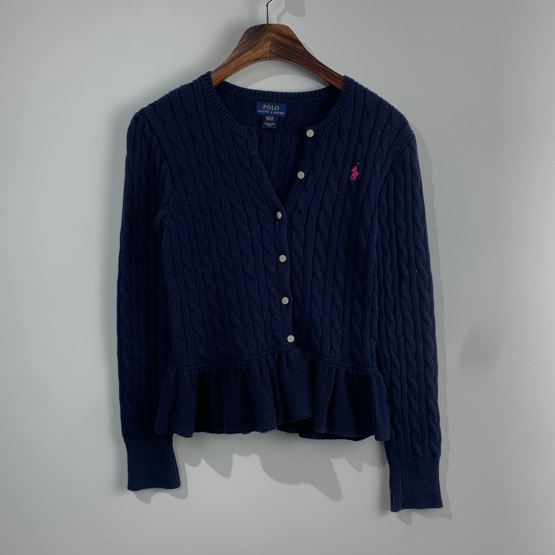 폴로 랄프로렌 네이비 프릴 니트 가디건 상품이미지2
