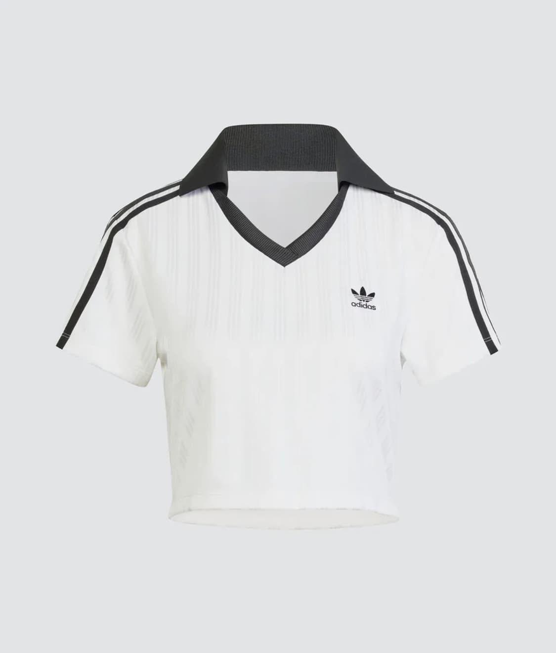 새상품) 아디다스 브이넥 크롭 반팔 셔츠 화이트 상품이미지1