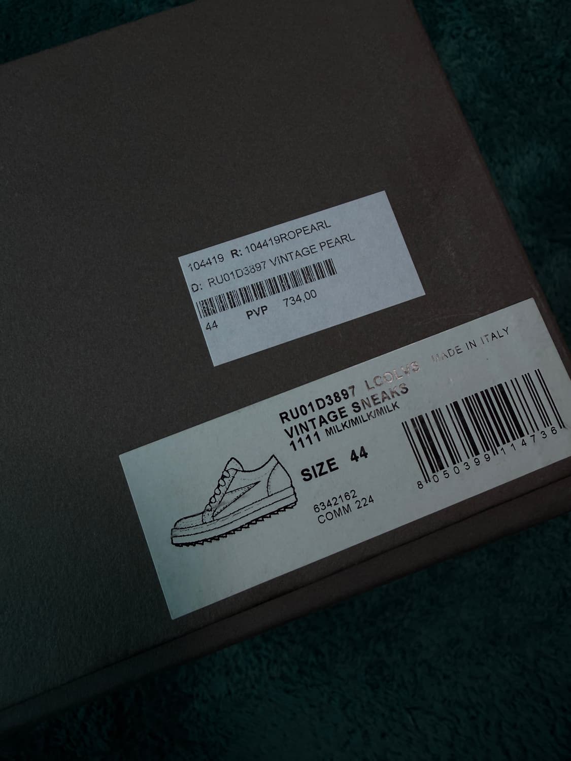 릭오웬스 릭반스 밀크 44 상품이미지5