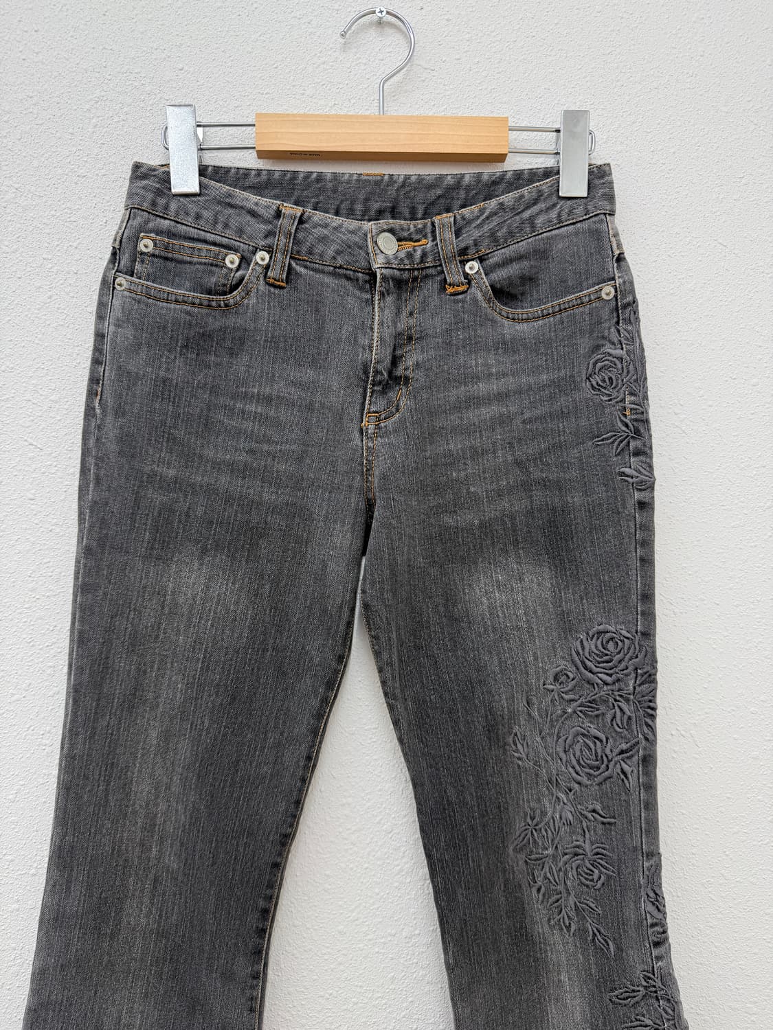 빈티지 그레이 로즈 부츠컷 팬츠 상품이미지2