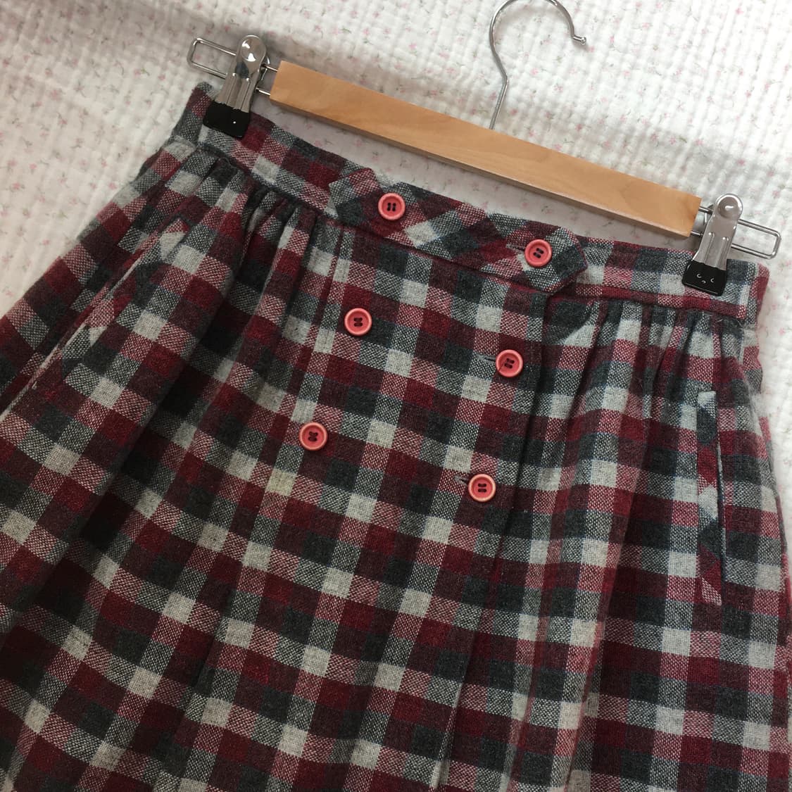JPN/ 빈티지미디스커트 미디체크스커트 모리걸체크스커트  상품이미지5