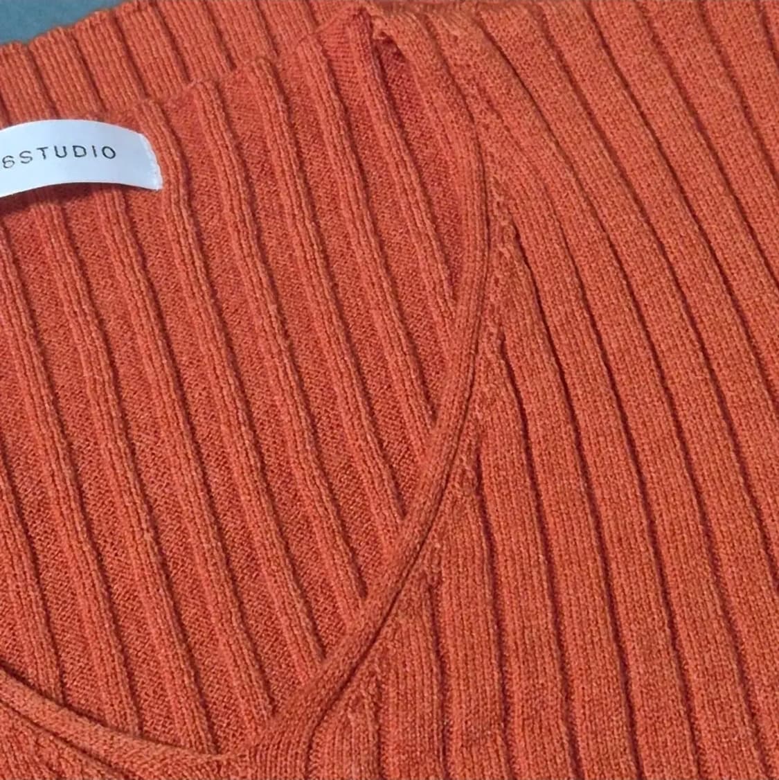 주황색 골지 니트 상품이미지3