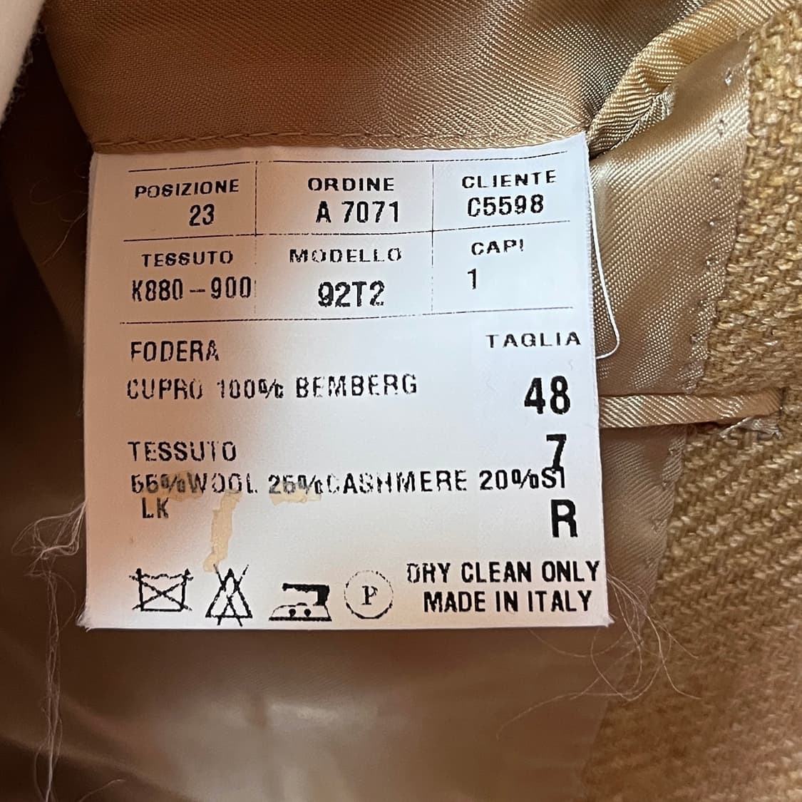 XL) 90s Caruso Made 폴 스튜어트, 핸드메이드 테일러드 자 상품이미지7